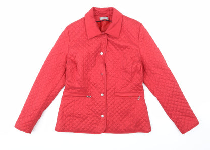 Additional front view of Steilmann women’s red jacket coat, size UK 14