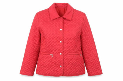 Front view of Steilmann women’s red jacket coat, size UK 14