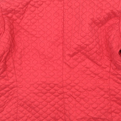 Brand and care label for Steilmann women’s red jacket coat, size UK 14