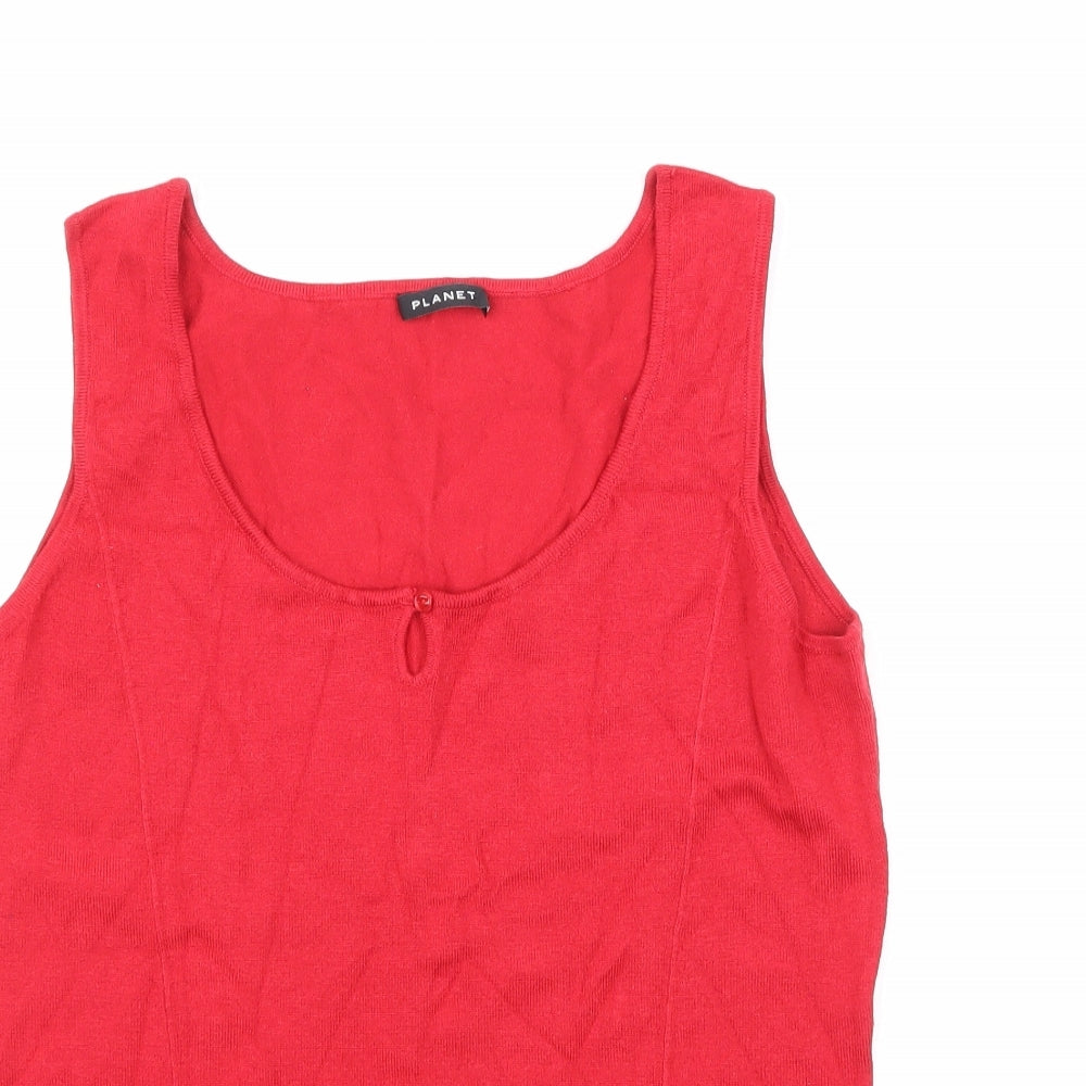 Planet Womens Red  Knit Basic Tank Size M