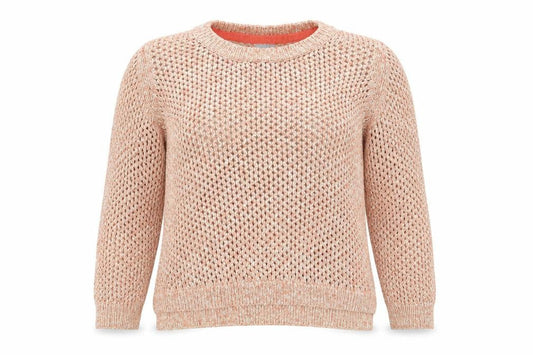 Front view of Per Una women’s pink knit jumper, size UK 12