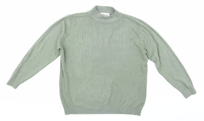 Additional front view of Design Essentials women’s green knit jumper, size M