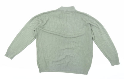 Back view of Design Essentials women’s green knit jumper, size M