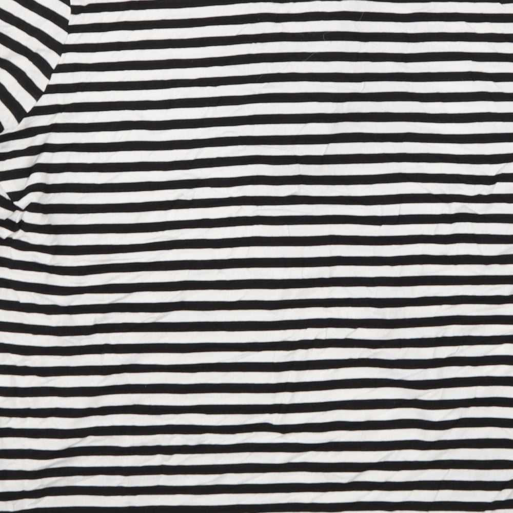 Bonmarché Womens Black Striped  Basic T-Shirt Size 10