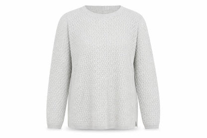 Front view of EWM women’s grey jumper, size L