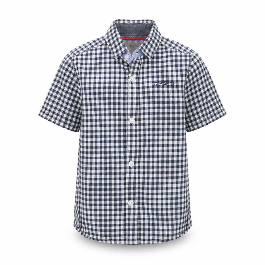 Next Boys Blue Check  Kimono Button-Up Size 4 Years
