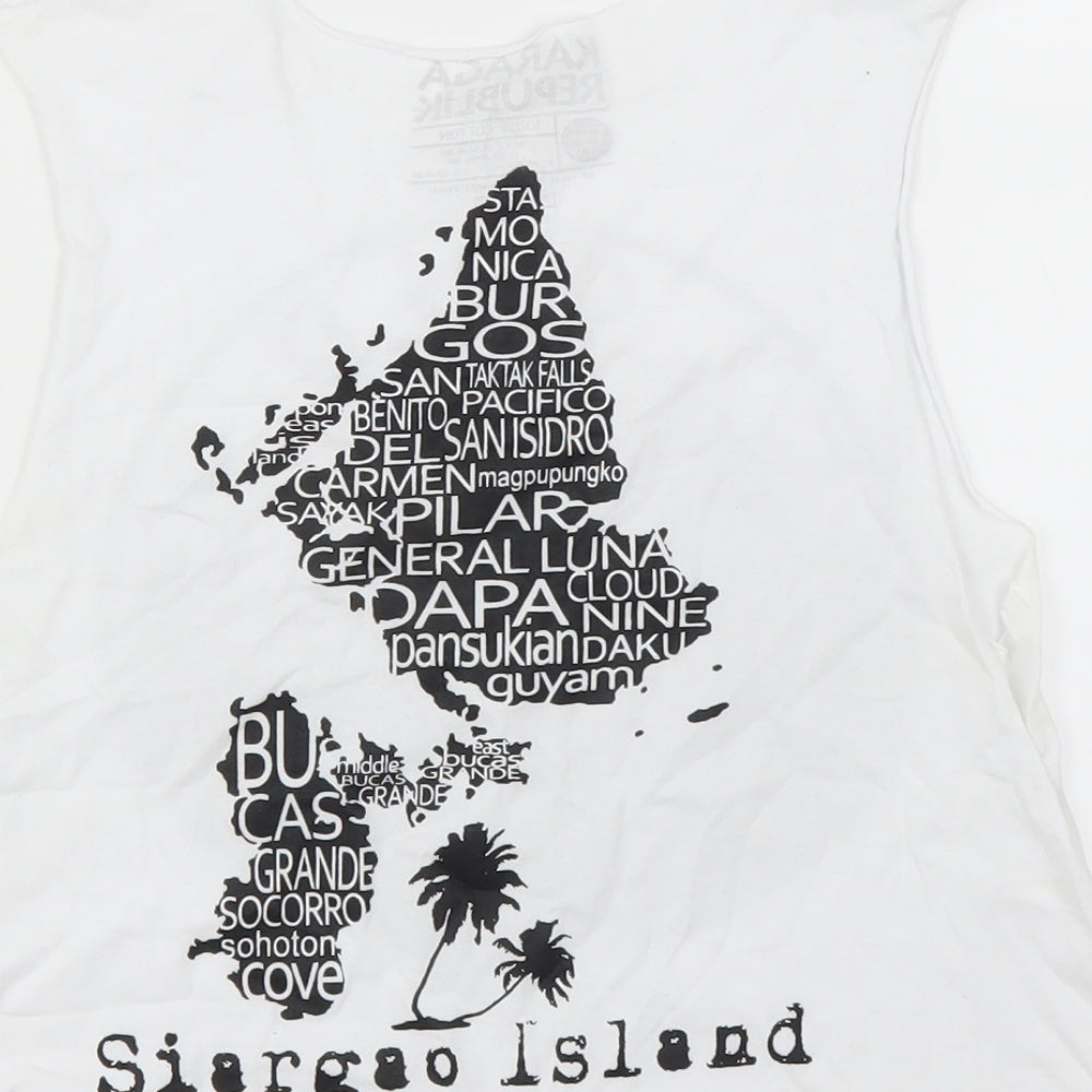 Karaga  Womens White   Basic T-Shirt Size 2XS