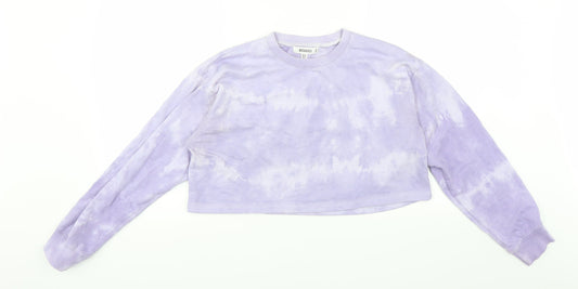 Missguided Womens Purple   Pullover Sweatshirt Size 10  - tie dye