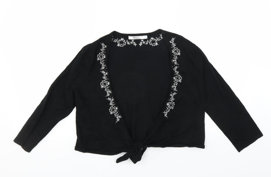 M&Co Womens Black   Cardigan Jumper Size S  - CROPPED