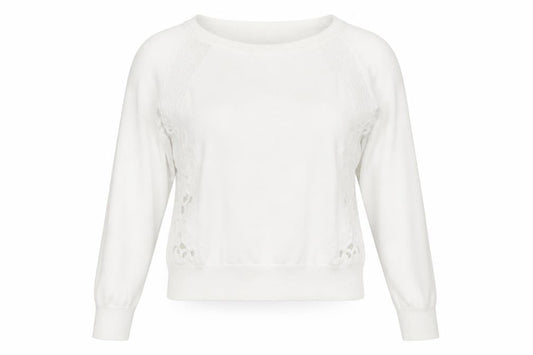 Front view of Miss Selfridge women’s ivory jumper, size UK 14