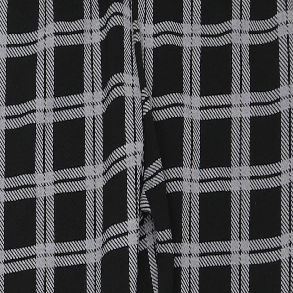 PRETTYLITTLETHING Womens Black Check  Cropped Trousers Size 6 L20 in