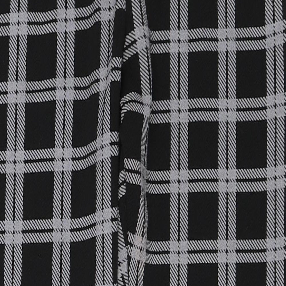 PRETTYLITTLETHING Womens Black Check  Cropped Trousers Size 6 L20 in