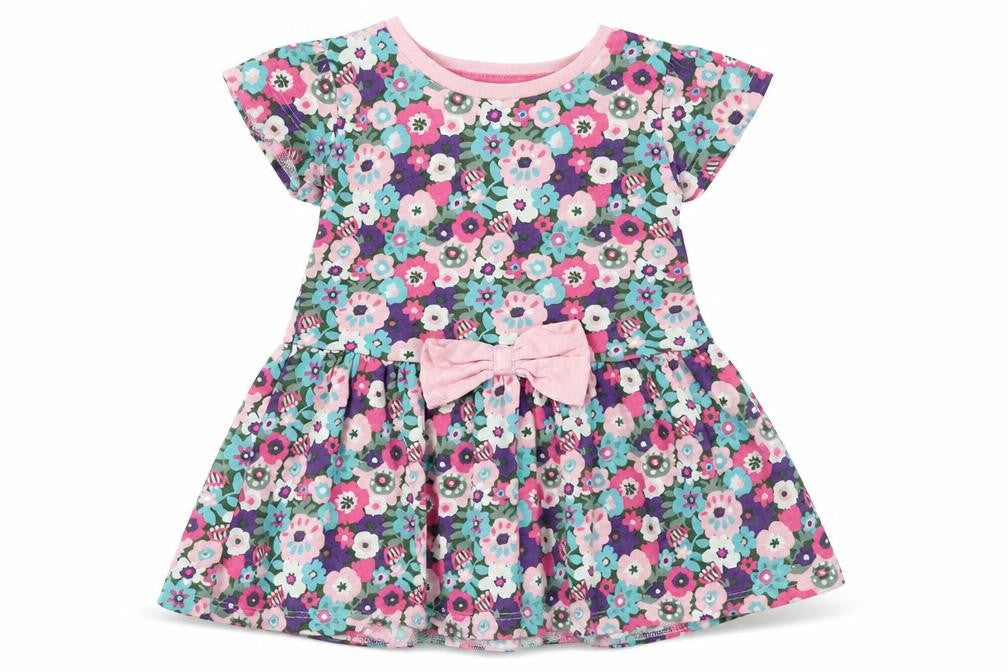 TU Girls Pink Floral  Skater Dress  Size 9-12 Months