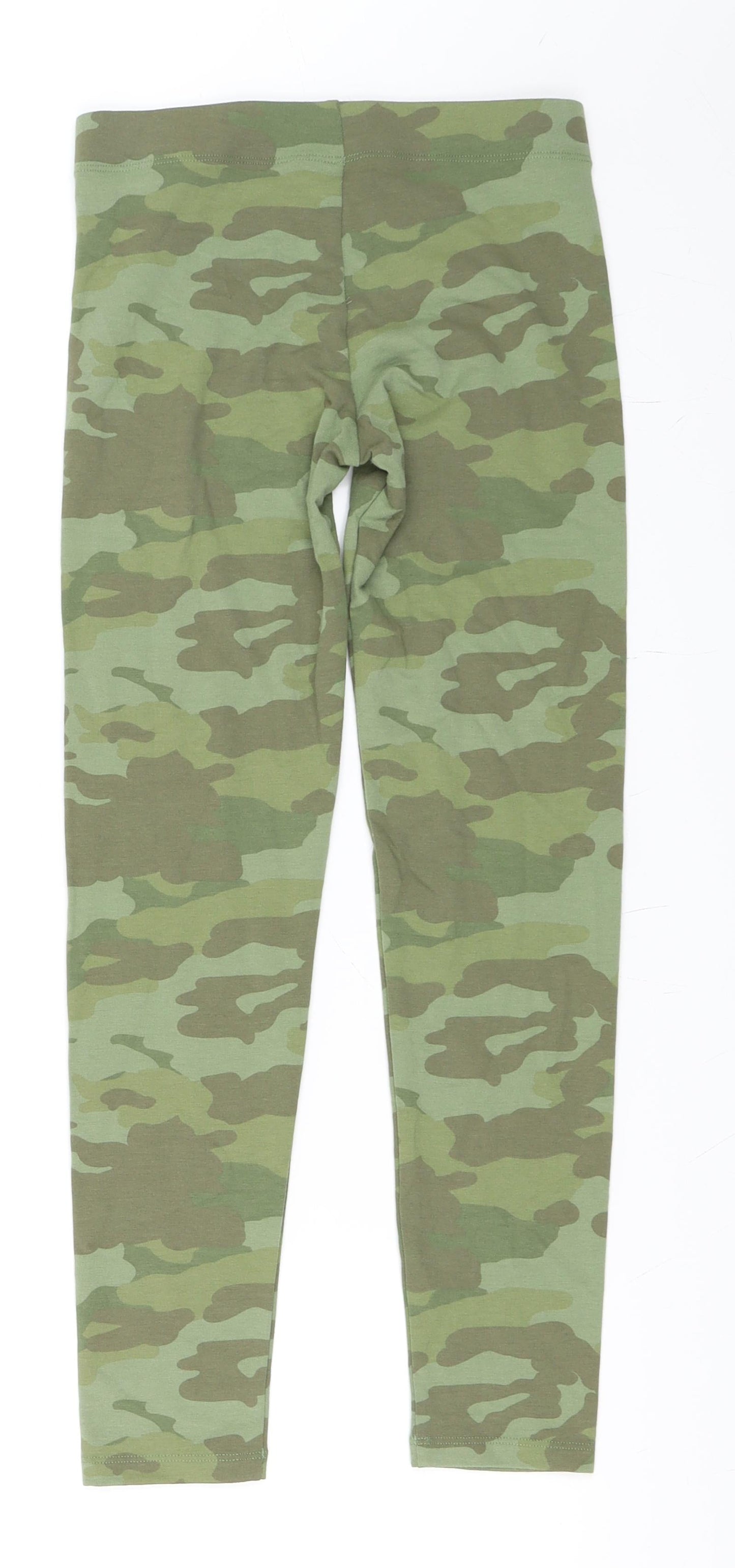 Marks and Spencer Girls Green Camouflage  Carrot Trousers Size 10-11 Years