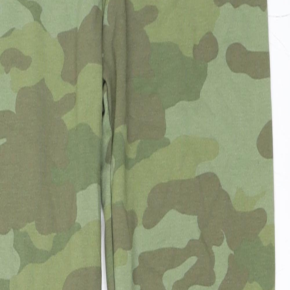 Marks and Spencer Girls Green Camouflage  Carrot Trousers Size 10-11 Years