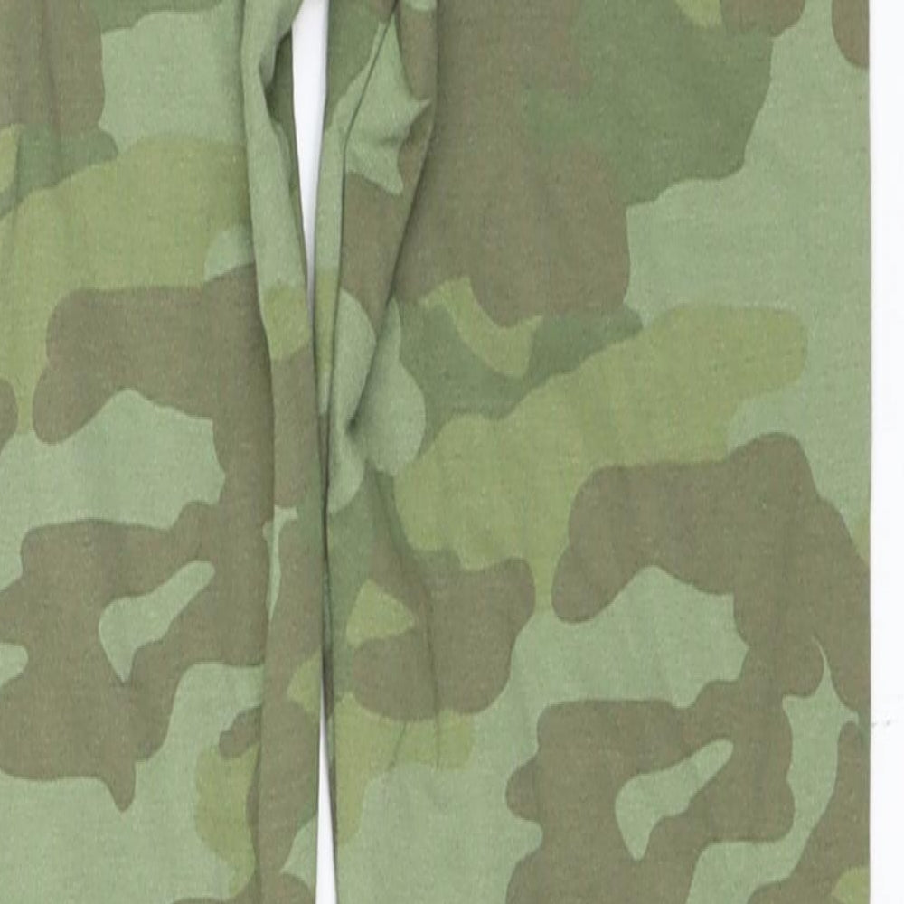Marks and Spencer Girls Green Camouflage  Carrot Trousers Size 10-11 Years