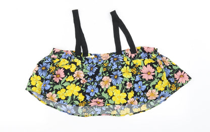Back view of Miss Selfridge women’s yellow floral basic tank, size UK 12