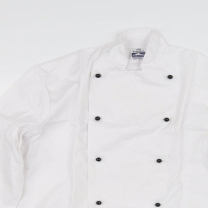 Close-up detail of Portwest men’s white button-up, size XS