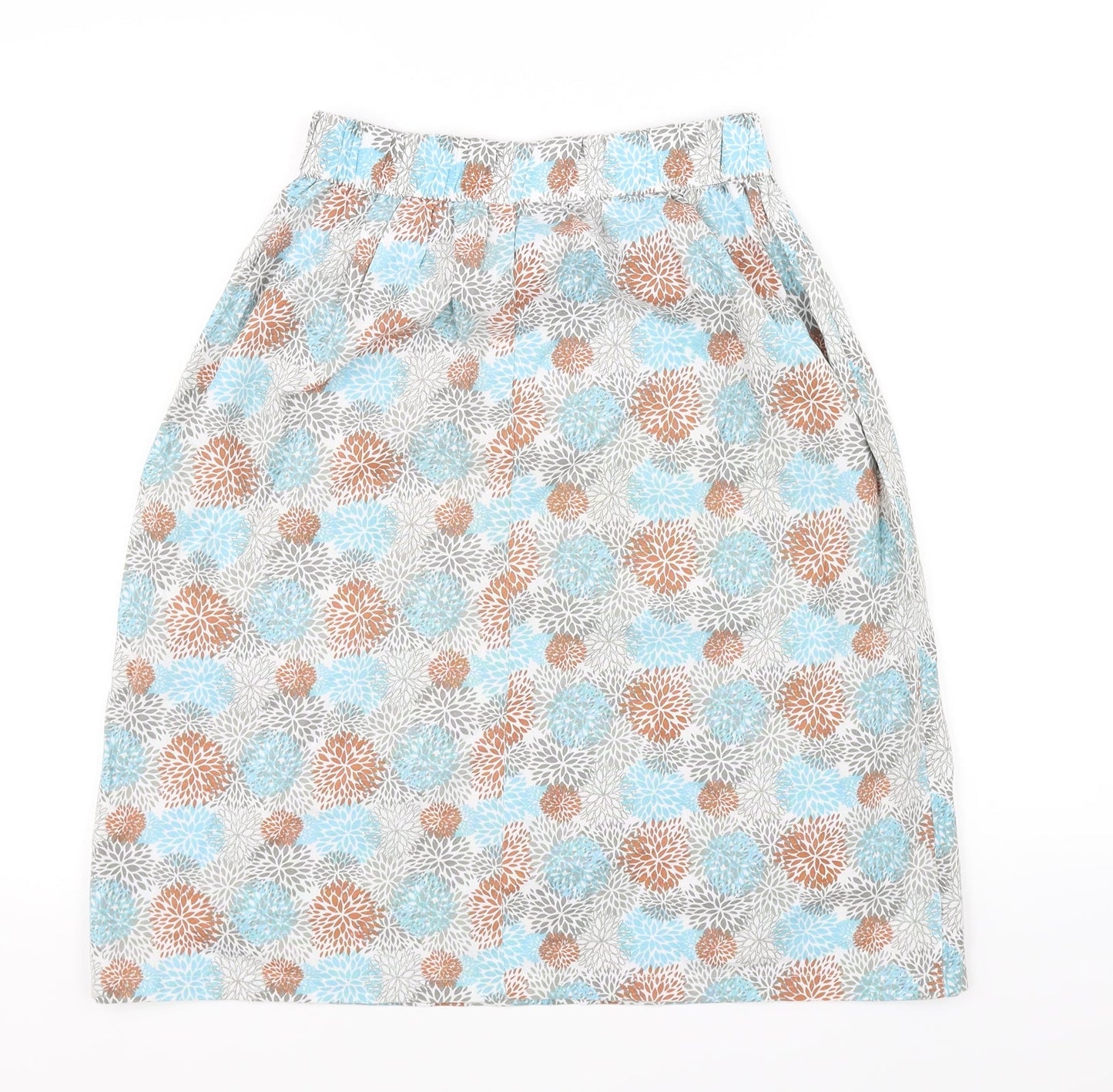 Preworn Womens Blue Floral  A-Line Skirt Size 14