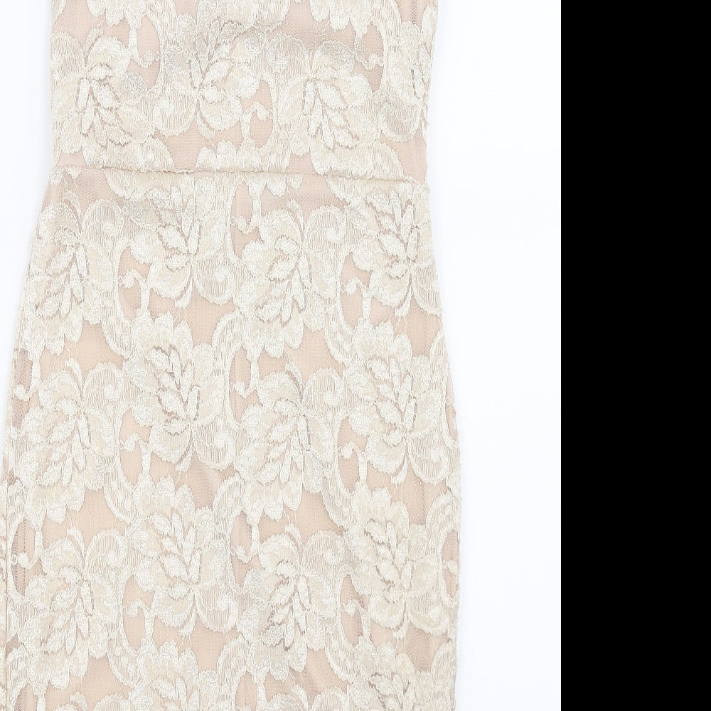 Quiz Womens Beige   Bodycon  Size 8