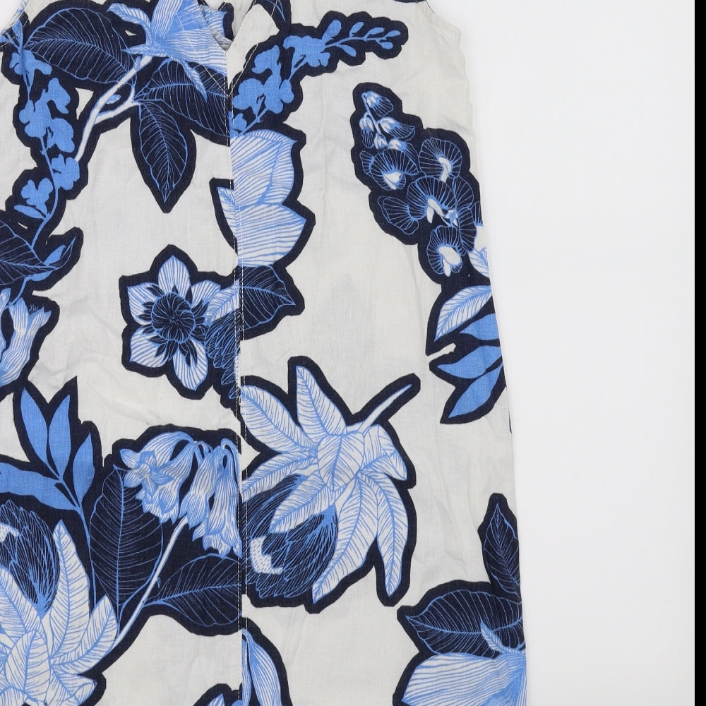 NEXT Womens White Floral  A-Line  Size 8