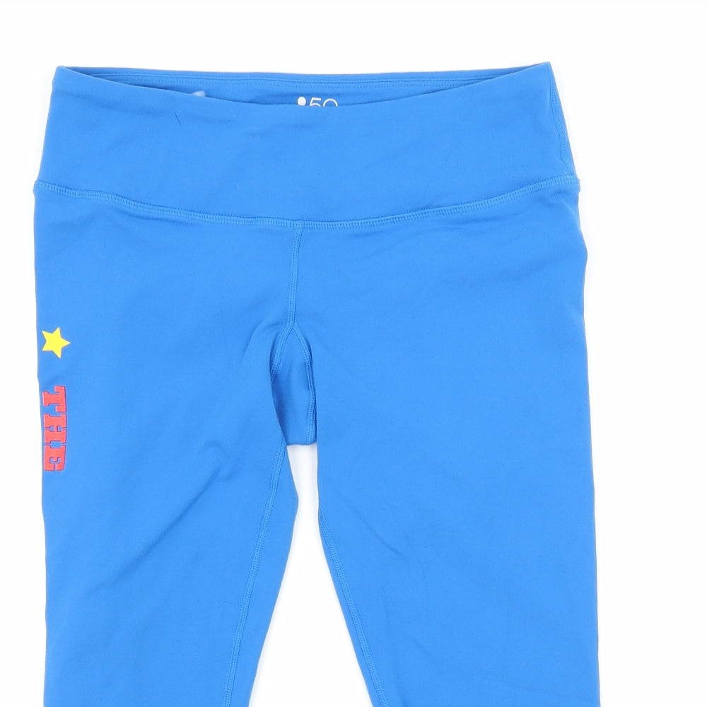SPLITS59 Womens Blue Geometric  Capri Leggings Size S  - Stables