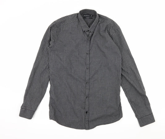 Cedar Wood State Mens Grey Check   Button-Up Size 14.5