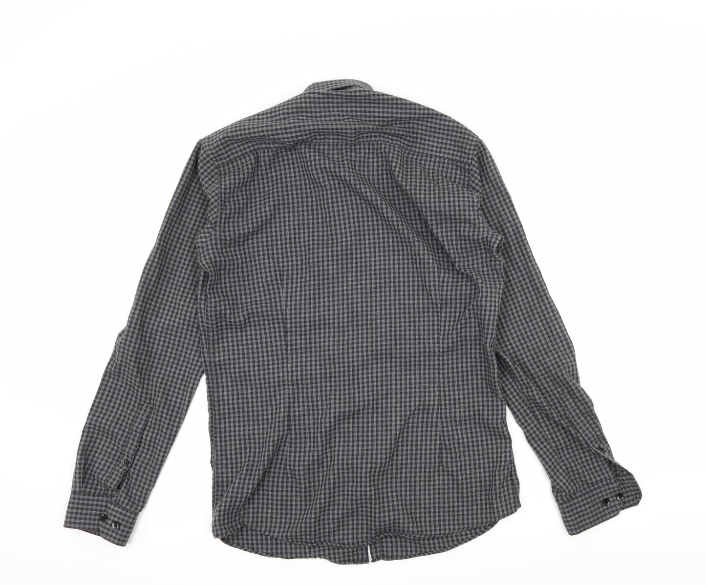 Cedar Wood State Mens Grey Check   Button-Up Size 14.5