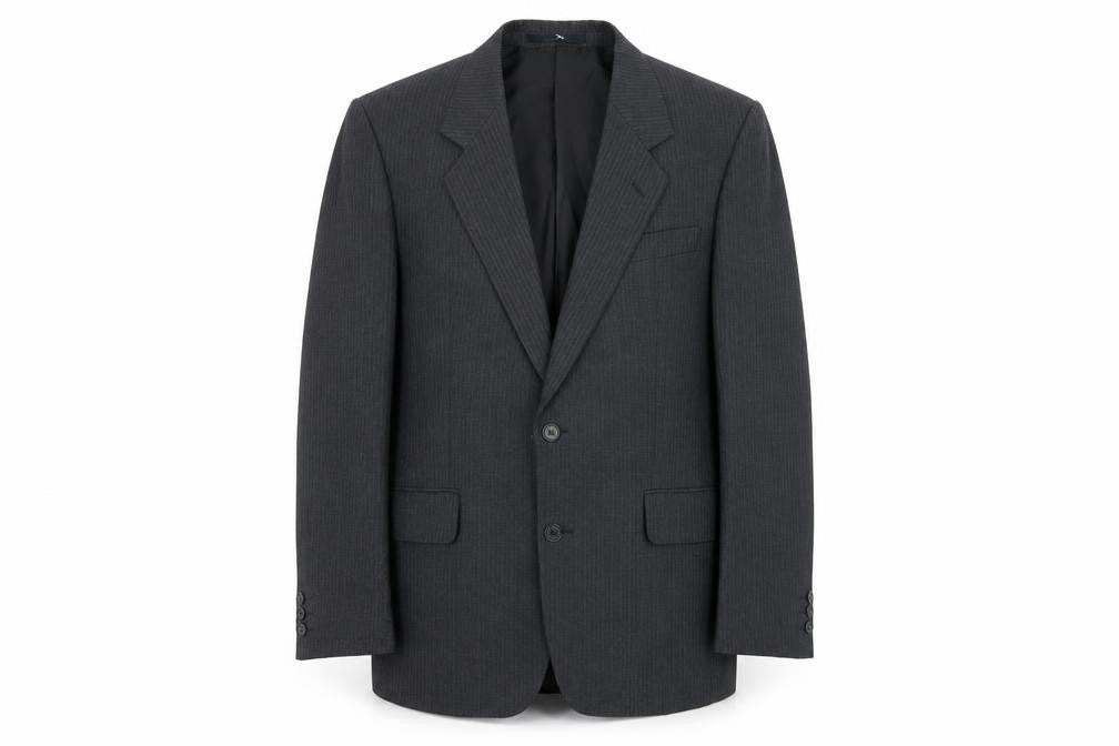 Preworn Mens Grey Striped  Jacket Suit Jacket Size M