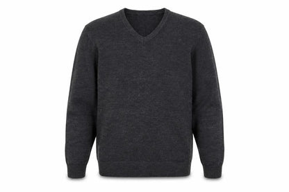 Front view of Hutson Harbour men’s grey knit jumper, size L