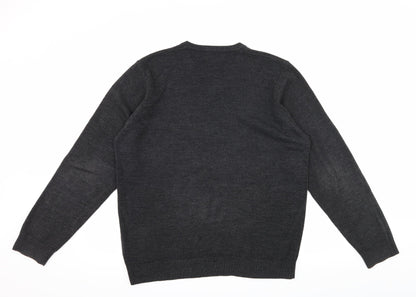 Back view of Hutson Harbour men’s grey knit jumper, size L