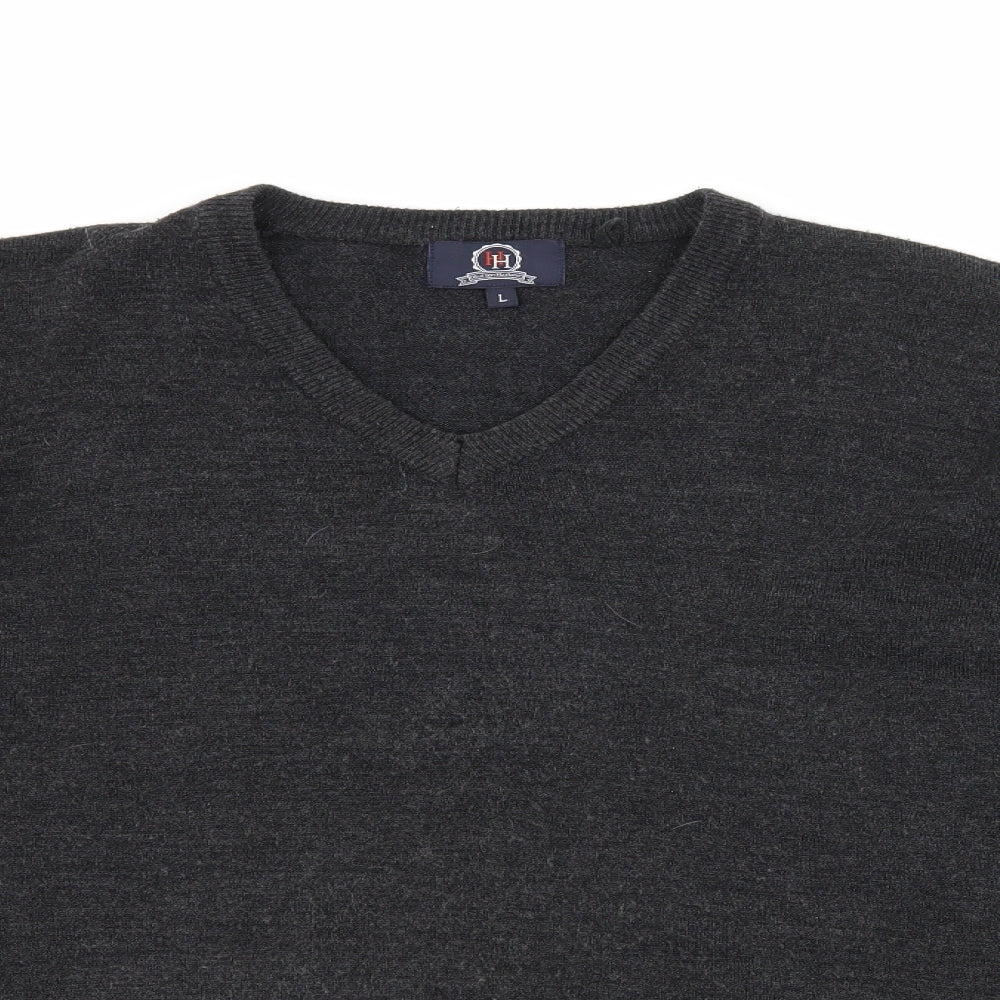 Hutson Harbour Mens Grey  Knit Pullover Jumper Size L