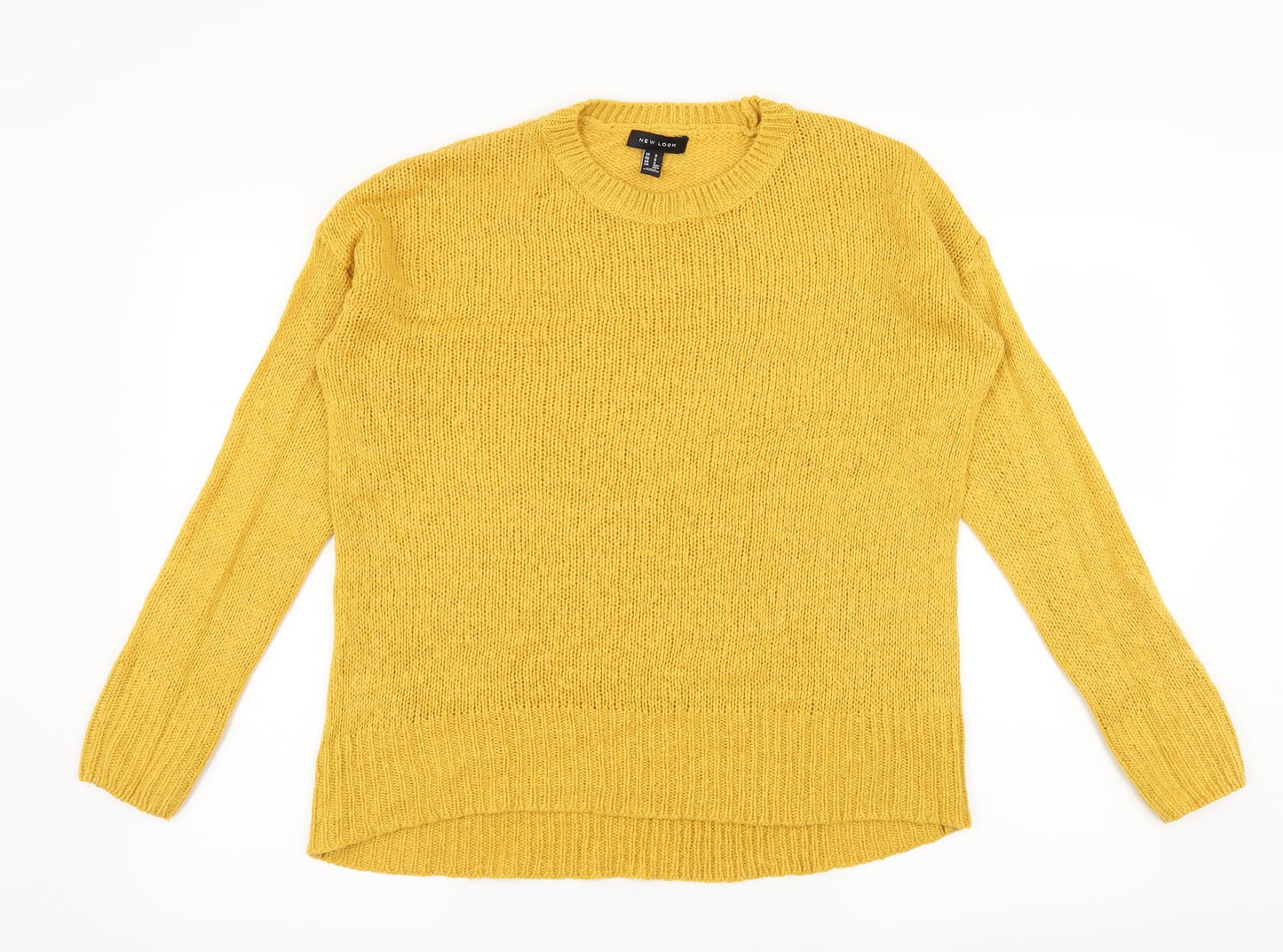 New Look Womens Yellow  Knit Pullover Jumper Size S