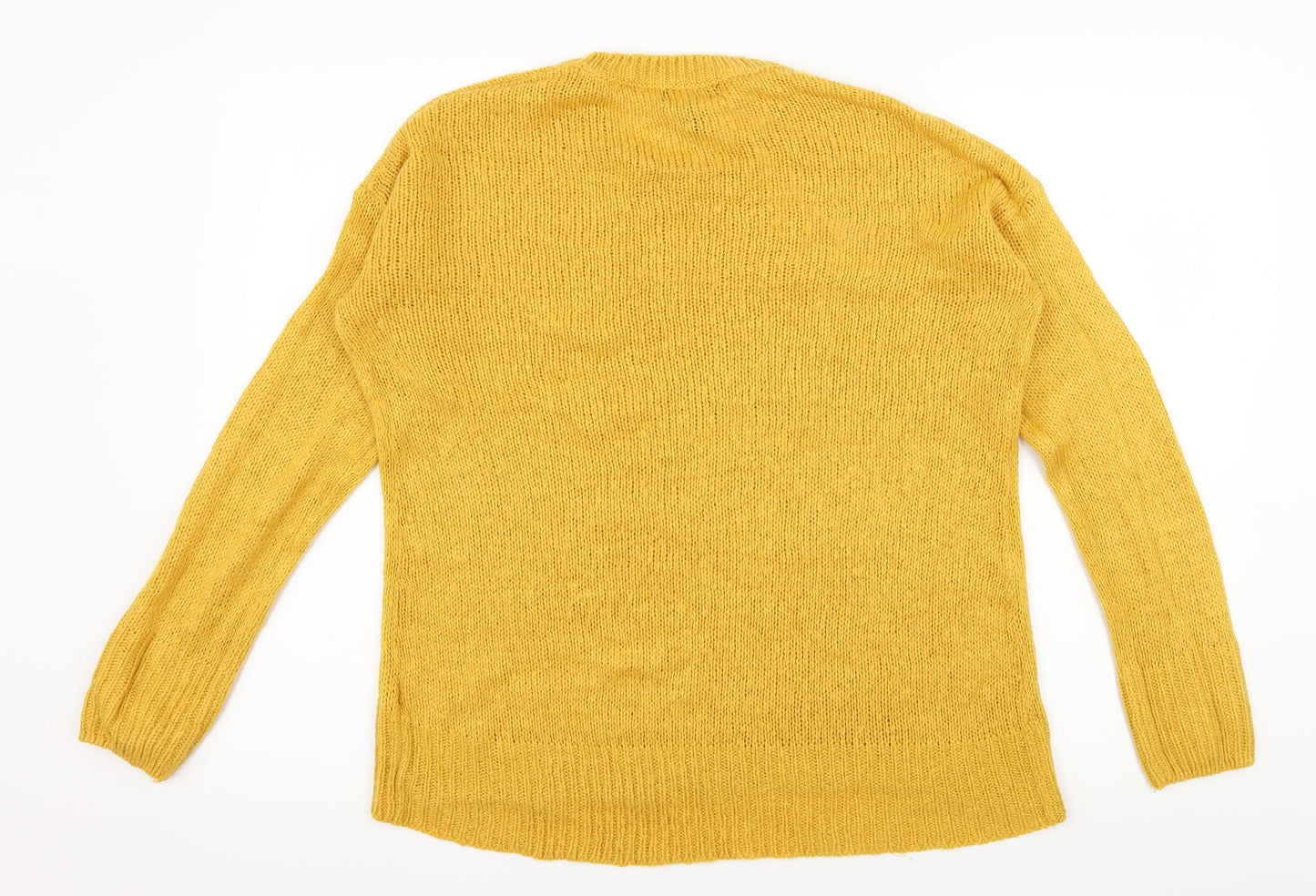 New Look Womens Yellow  Knit Pullover Jumper Size S