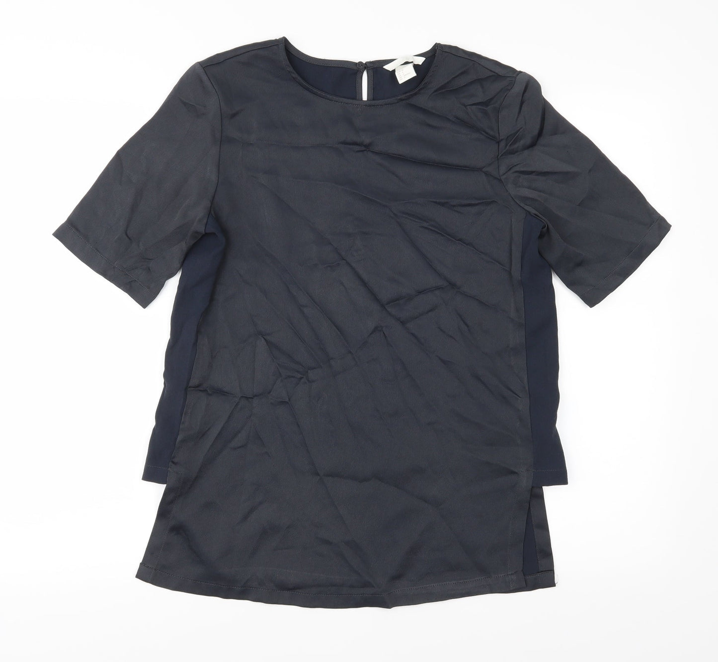 H&M Womens Blue   Basic Blouse Size 8