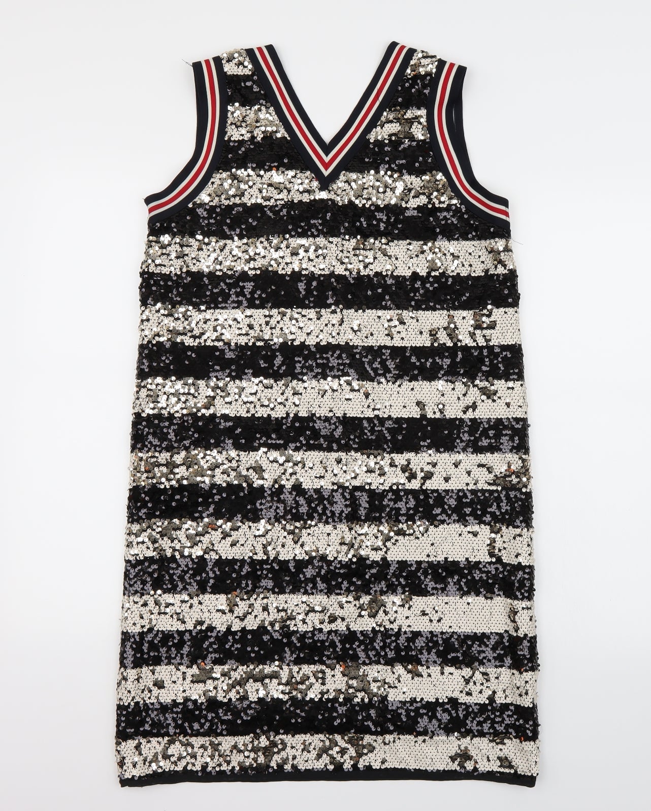 RESERVED Womens Black Striped  A-Line  Size M