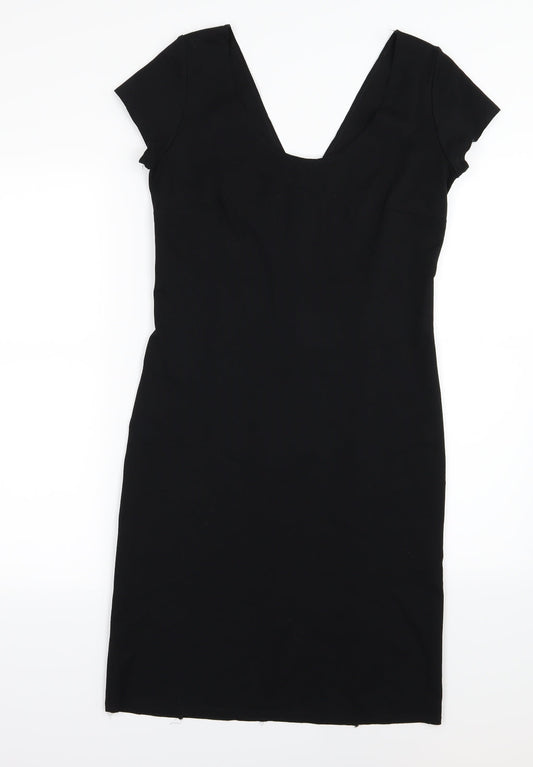United Colors of Benetton Womens Black  Rayon Pencil Dress  Size M