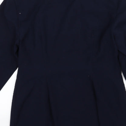 Brand and care label for Ego women’s blue jacket, size UK 12