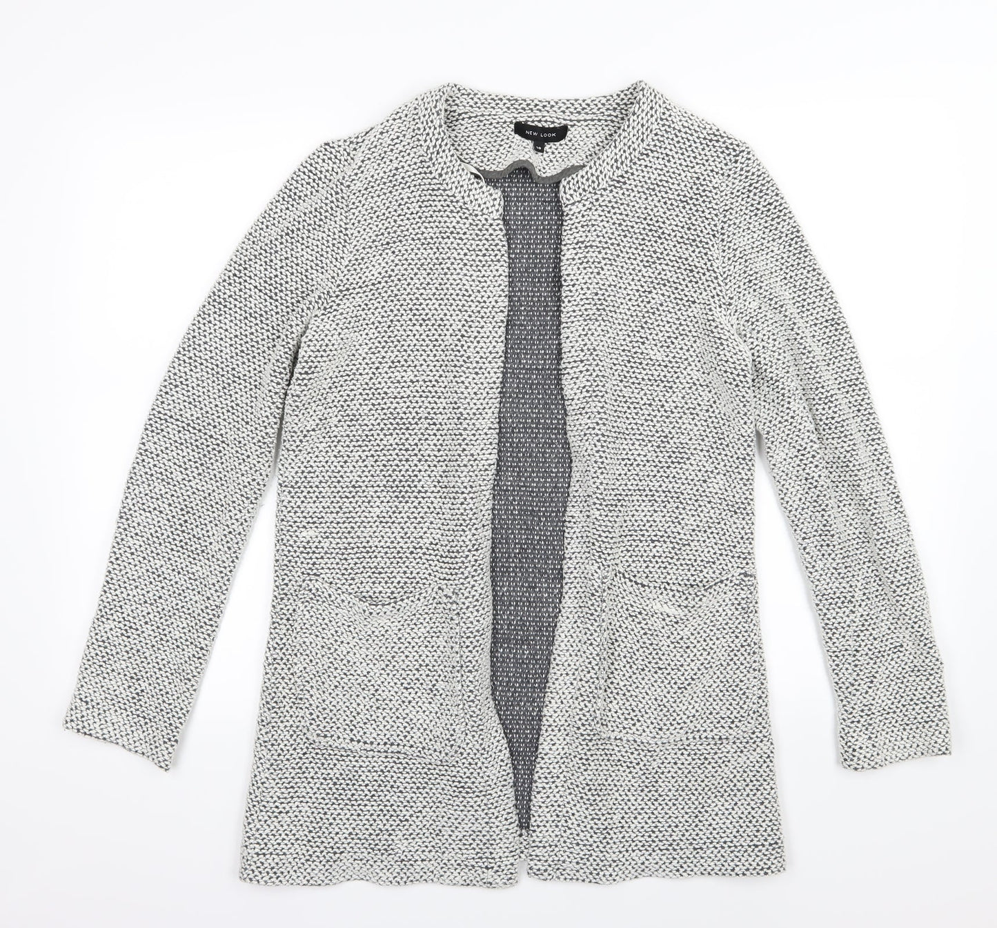 New Look Womens Grey  Knit Jacket  Size 10