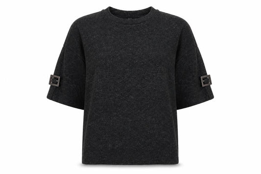 Front view of F&F women’s grey knit jumper, size UK 12