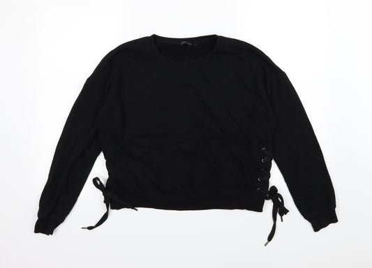 New Look Womens Black  Jersey Pullover Sweatshirt Size 12