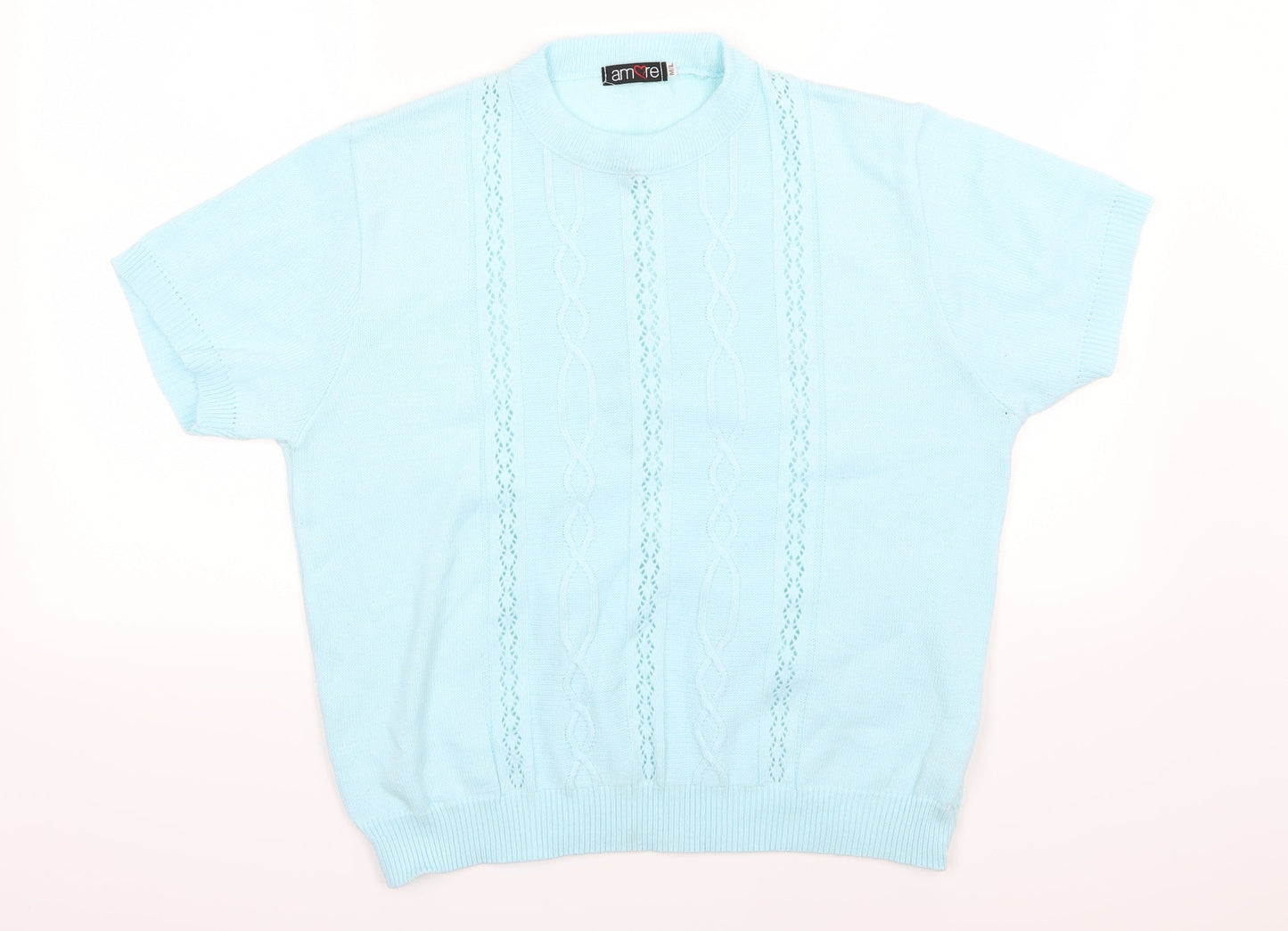 Amore Womens Blue  Knit Pullover Jumper Size M