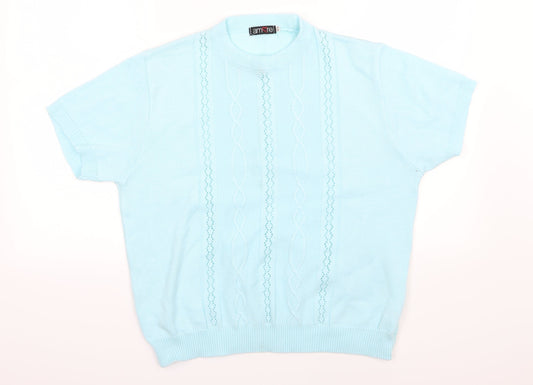 Amore Womens Blue  Knit Pullover Jumper Size M