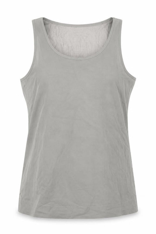 Front view of French Connection women’s grey basic tank, size M