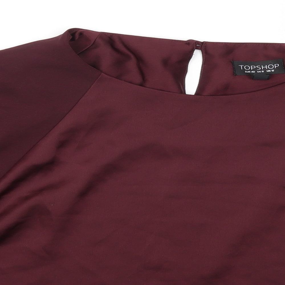 Topshop Womens Purple   Basic Blouse Size 12