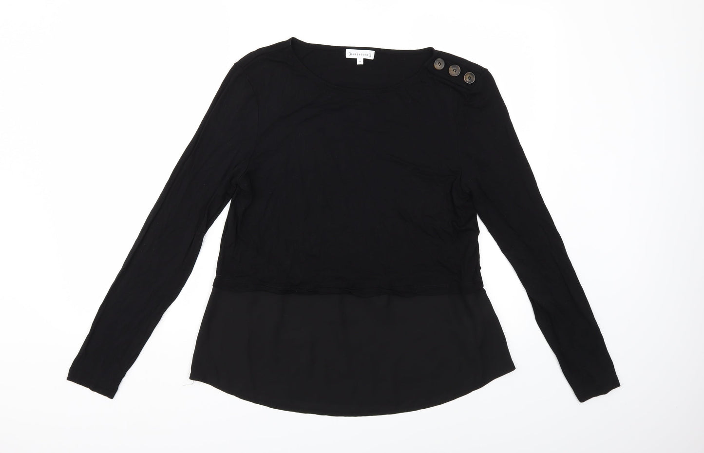 Warehouse Womens Black   Basic T-Shirt Size 14