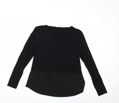 Back view of Warehouse women’s black basic t-shirt, size UK 14
