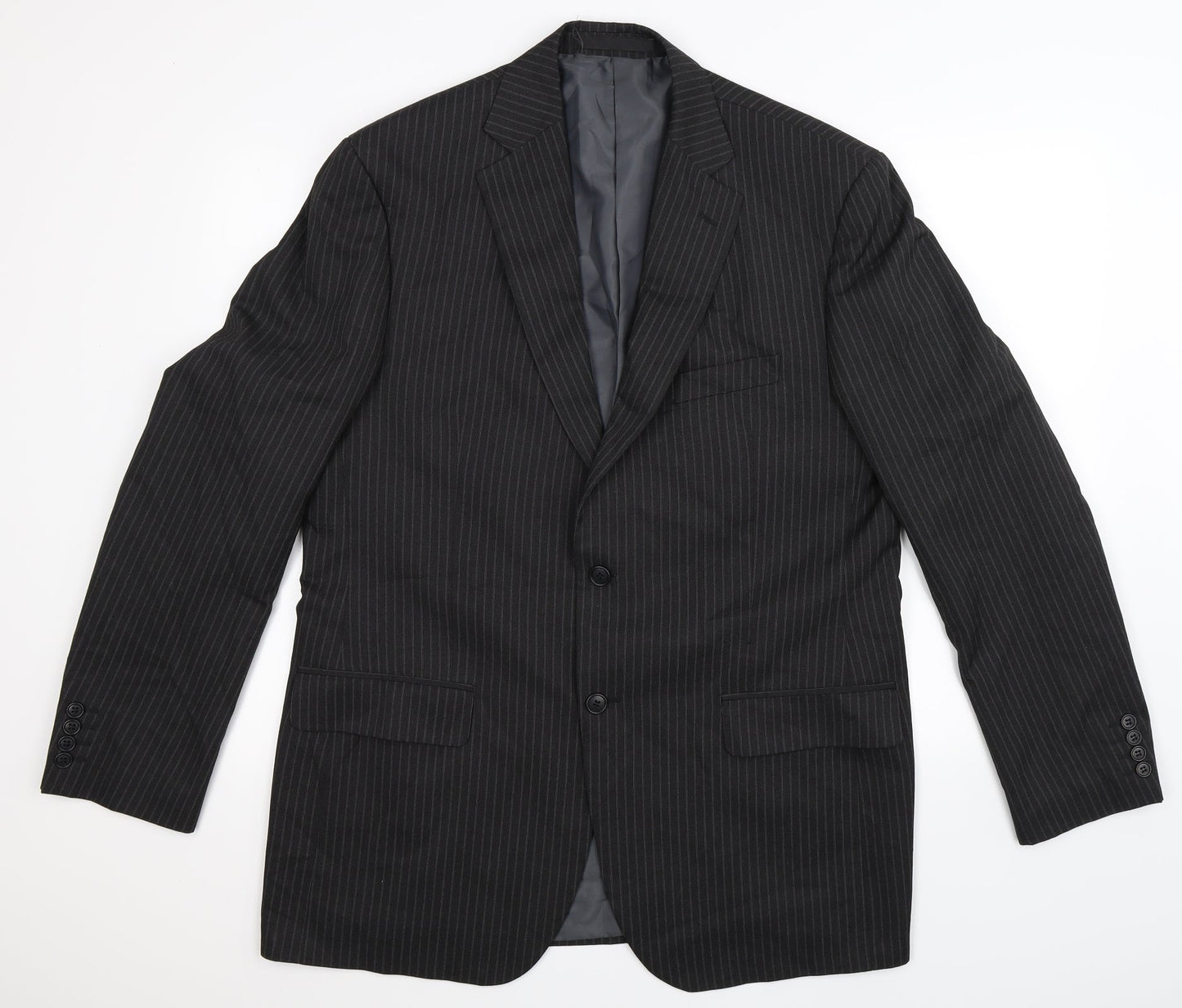 Marks and Spencer Mens Black Striped  Jacket Suit Jacket Size 42