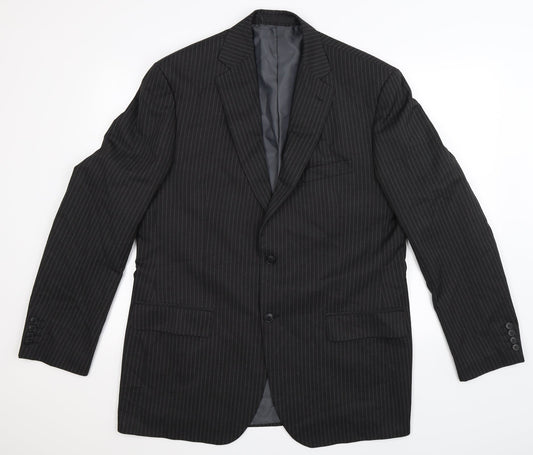 Marks and Spencer Mens Black Striped  Jacket Suit Jacket Size 42