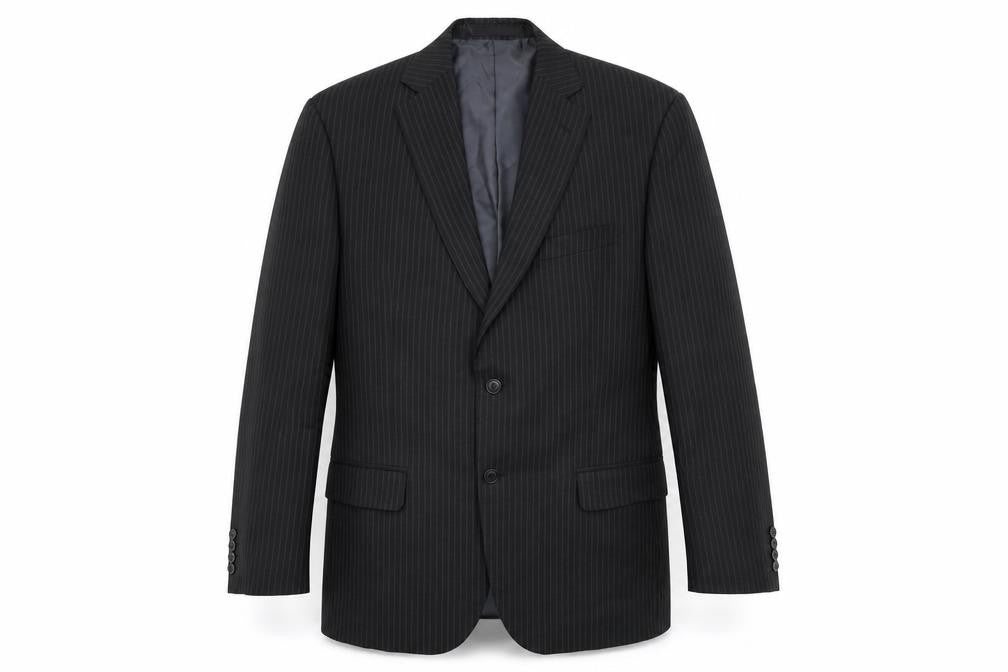 Marks & Spencer Mens Black Striped  Jacket Suit Jacket Size 42